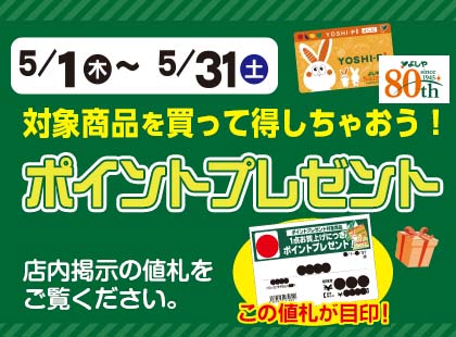 5月のポイントプレゼント