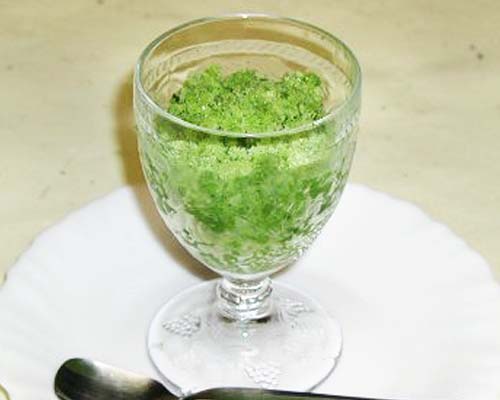 冷たいお茶の飲み物３種と抹茶シャーベット