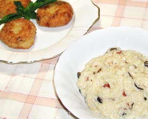 きのことベーコンのリゾット