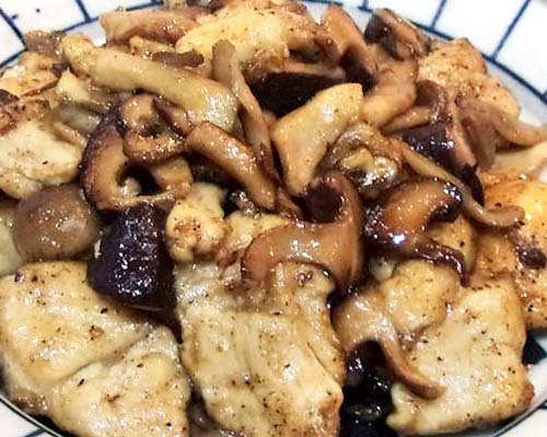 鶏ささみときのこのソテー