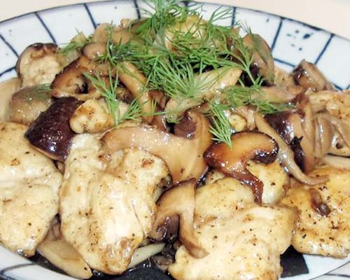 鶏のささみときのこのソテー